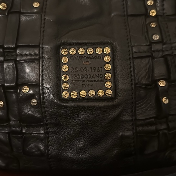 Campomaggi Edera Black Leather Studded Bag - Picture 3 of 5